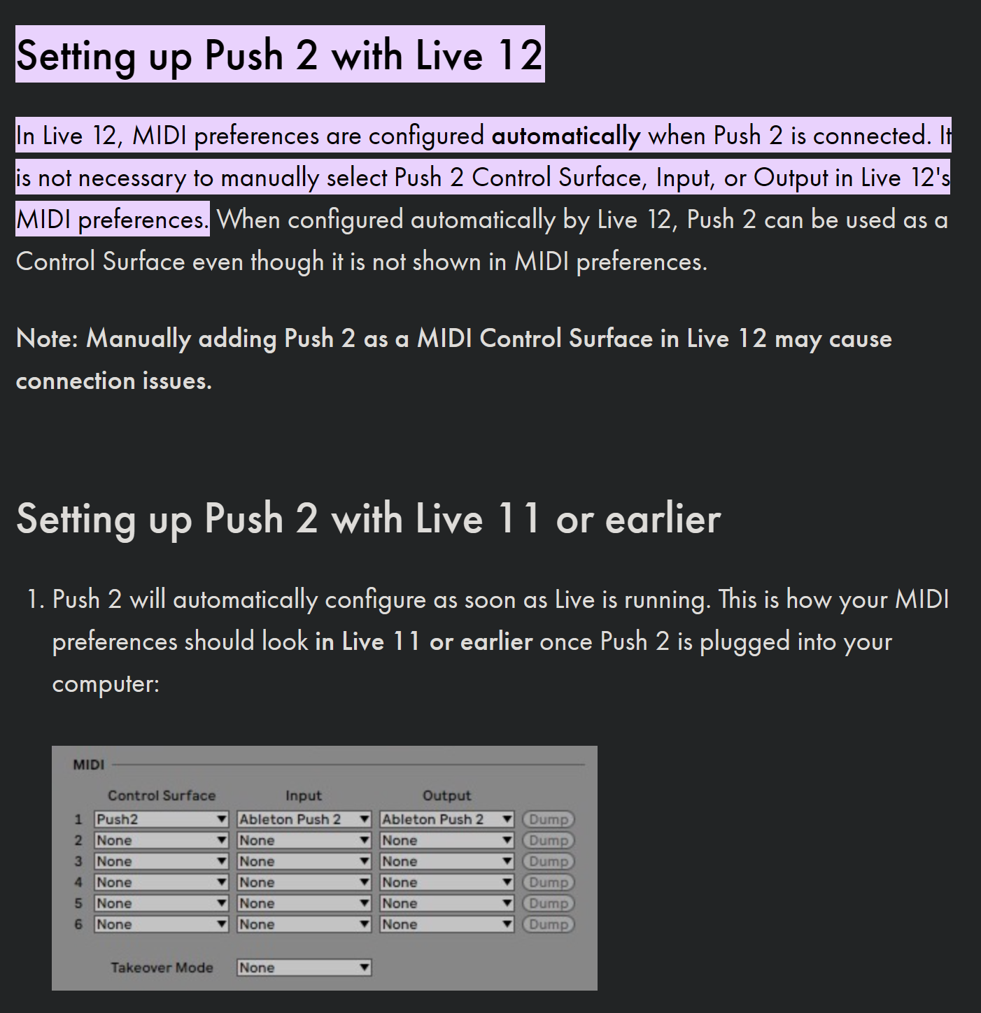 Ableton Live 12 Basic Routing for Push 2 does not work - Bome Forum