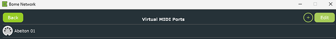 Bome MIDI Port Setup