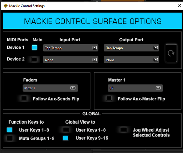 Mackie Control In