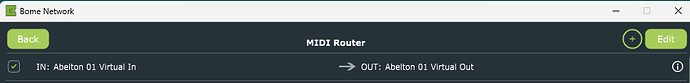 Bome MIDI Router Setup