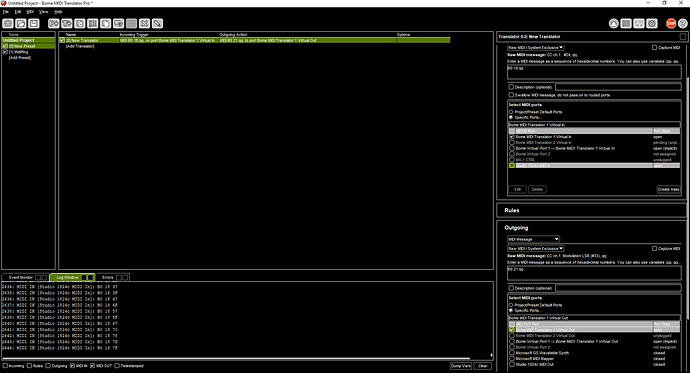 MX1 translate to PT fader 1