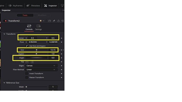 3 DaVinci control types