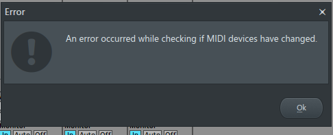 error checking midi devices