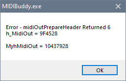 MIDI Buddy Error