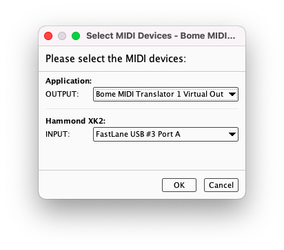 Select MIDI devices